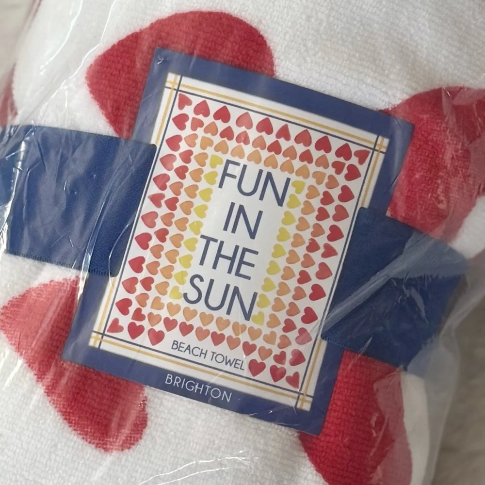 BRIGHTON NWT Ombre Hearts Fun in the Sun Beach Towel • Summer 2024 GWP